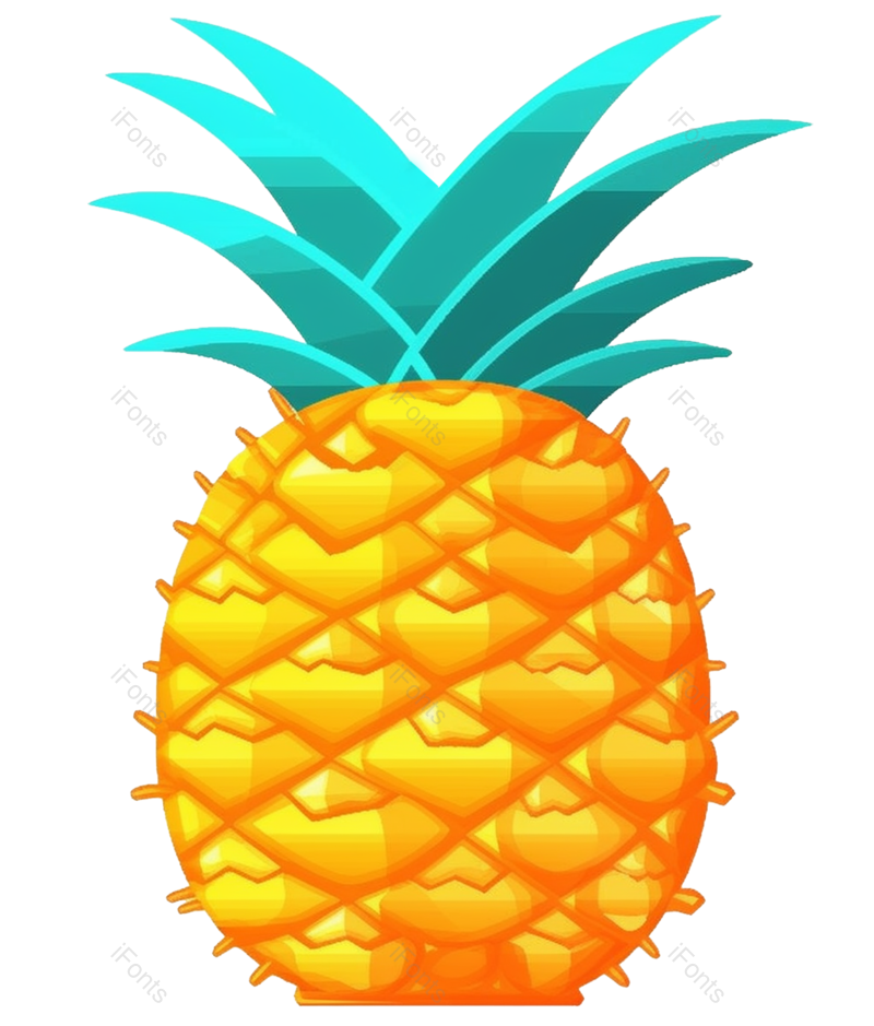 元素图片,健康食物元素,手绘菠萝PNG,插画免抠素材